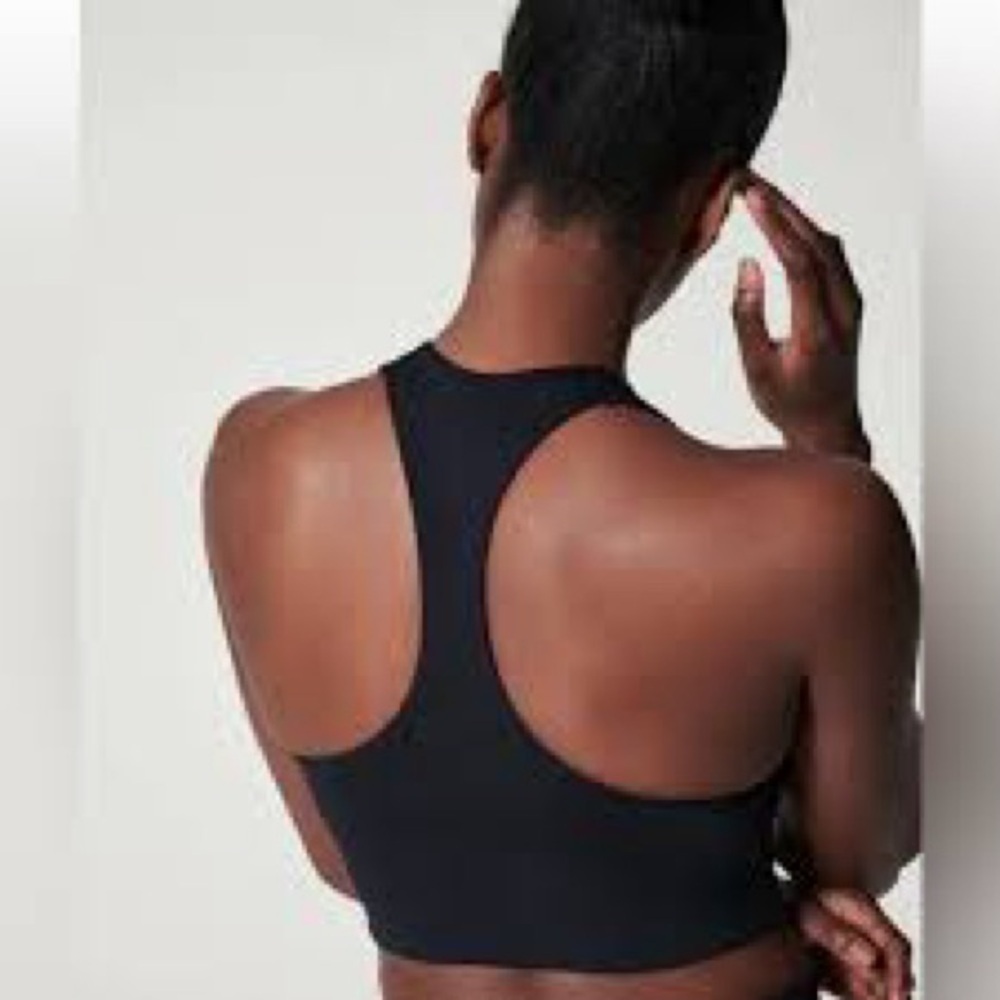 SPANX LONGLINE SPORTS BRA VERY BLACK LIKE NEW - Picture 4 of 6
